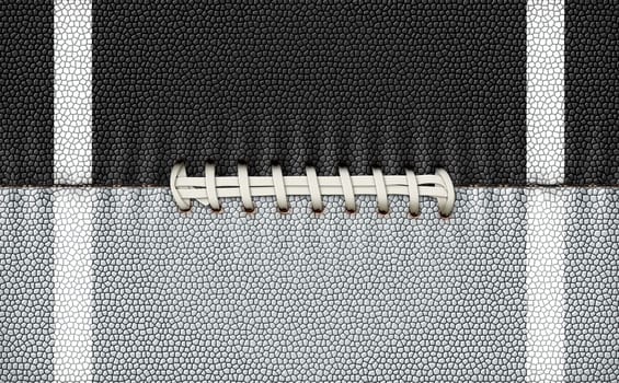 Digital Illustration of a footballÕs texture, laces, and stripes to use as a background for text or other graphics.