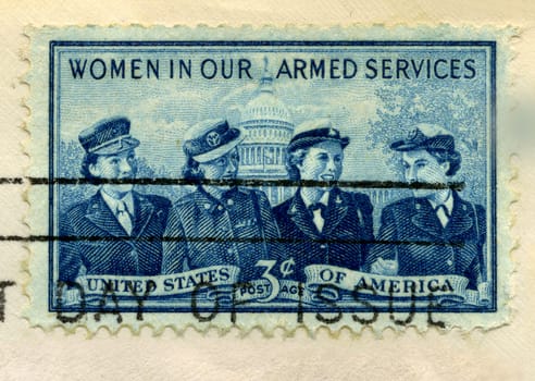 1952 U.S. Postage Stamp commemorating women in the United States armed services. Stamp is from my personal stamp collection.