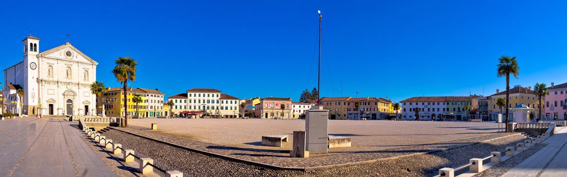 Central square in town of Palmanova panoramic view, Friuli Venezia Giulia region of Italy