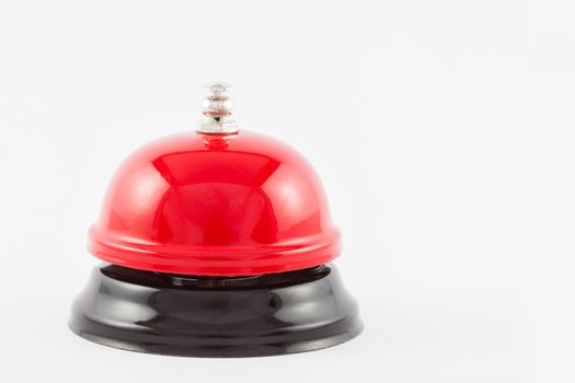 Red service desk bell isolated on white background