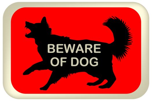 BEWARE OF DOG sign with dog silhouette