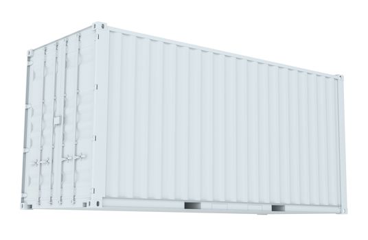 White cargo container. Transportation concept. 3d rendering