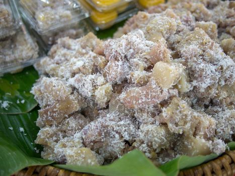 Banana with sticky rice, Thai traditional dessert