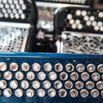 Musical instrument accordion in a shop, France