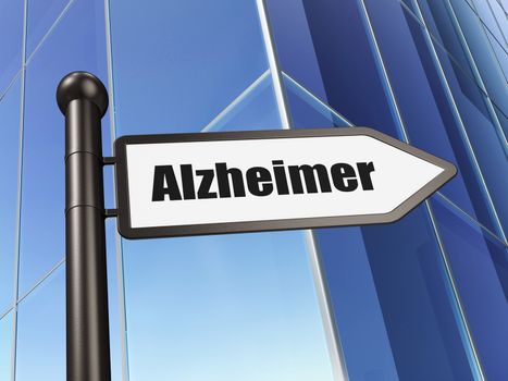 Healthcare concept: sign Alzheimer on Building background, 3D rendering