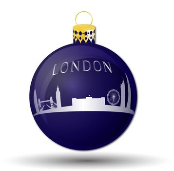 Christmas bauble icon, symbol, design. Winter illustration isolated on white background.