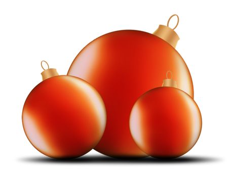 Christmas bauble icon, symbol, design. Winter illustration isolated on white background.