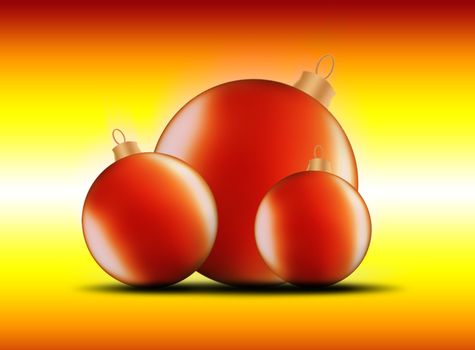 Christmas bauble background, design. Winter wallpaper illustration.