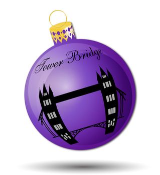 Christmas bauble icon, symbol, design. Winter illustration isolated on white background.