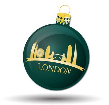 Christmas bauble icon, symbol, design. Winter illustration isolated on white background.