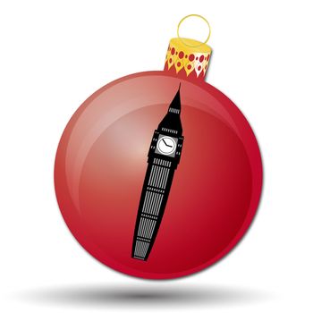 Christmas bauble icon, symbol, design. Winter illustration isolated on white background.