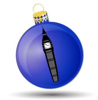 Christmas bauble icon, symbol, design. Winter illustration isolated on white background.