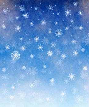 Falling snow christmas card. Winter abstract background illustration.