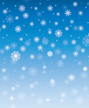 Falling snow christmas card. Winter abstract background illustration.