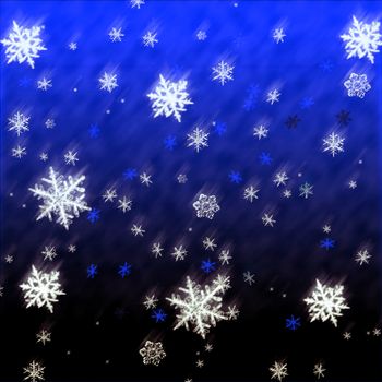 Falling snowflakes christmas card. Snow, winter pattern background illustration.