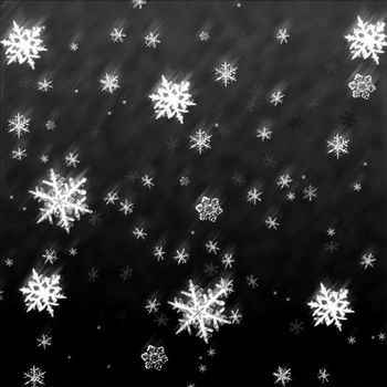 Falling snowflakes christmas card. Snow, winter pattern background illustration.