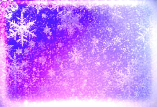 Falling snowflakes christmas card. Snow, winter pattern background illustration.