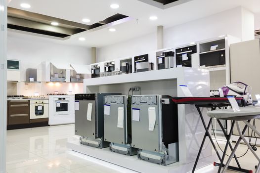 dish washers, stoves and other appliance or equipment in the retail store showroom