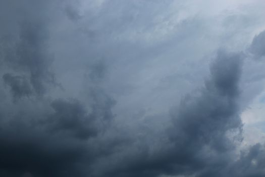 Dark sky with storm clouds, Dramatic black cloud and thunderstorm