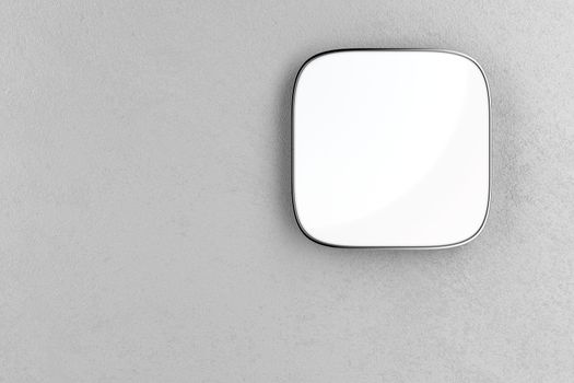 Blank square signboard on the gray wall 