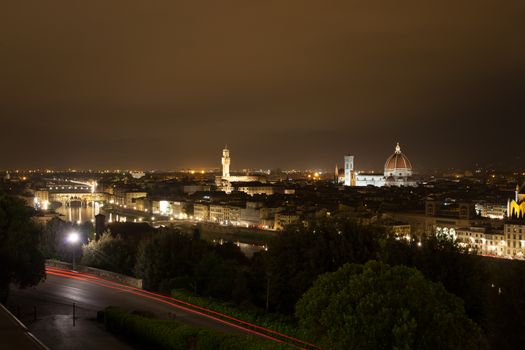 Florence night view, Italian panorama