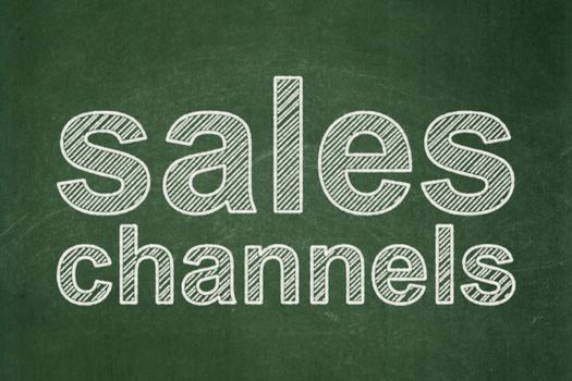 Marketing concept: text Sales Channels on Green chalkboard background