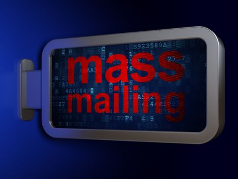 Advertising concept: Mass Mailing on advertising billboard background, 3D rendering