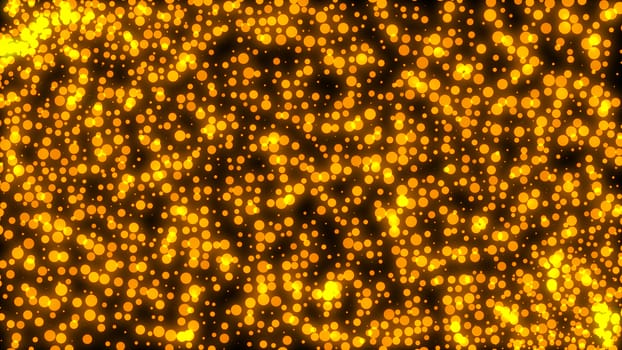 Abstract gold glowing circles. Digital 3d rendering background.