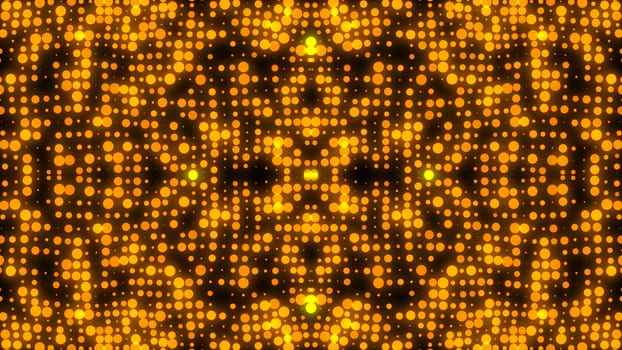 Abstract gold glowing circles. Digital 3d rendering background.