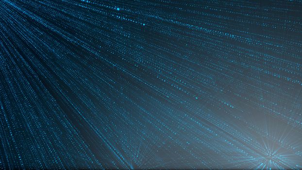 Abstract background with particles rain. 3D rendering.