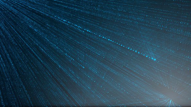 Abstract background with particles rain. 3D rendering.