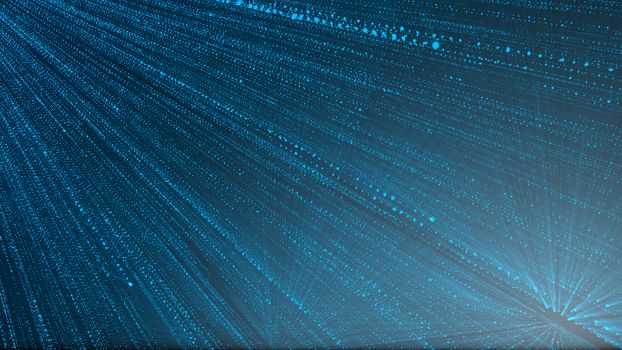 Abstract background with particles rain. 3D rendering.