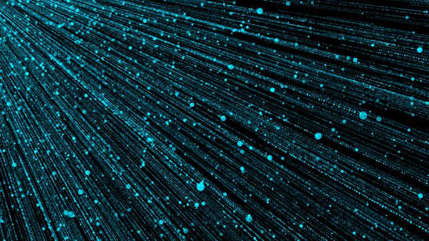 Abstract background with particles rain. 3D rendering.