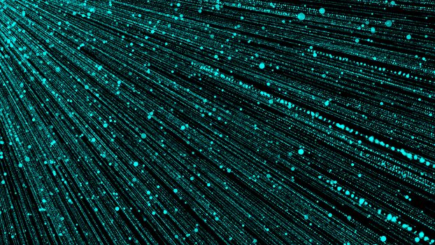 Abstract background with particles rain. 3D rendering.