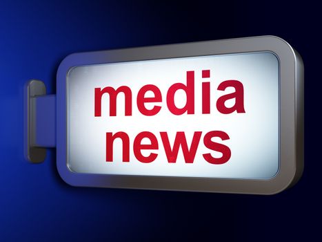 News concept: Media News on advertising billboard background, 3D rendering