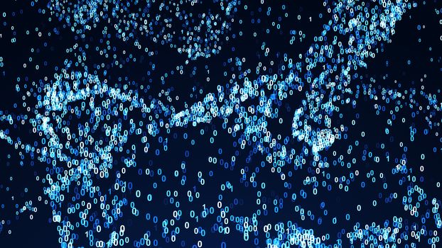 Abstract background with digital numbers. 3d rendering.