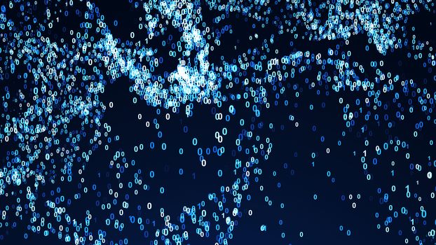 Abstract background with digital numbers. 3d rendering.