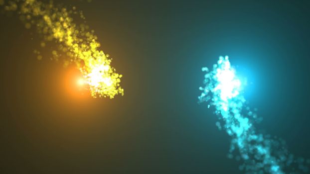 Opening intro. Light, rotation Particles and Shockwave. 3d rendered