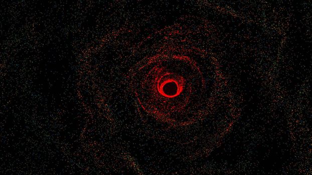 Abstract background with spinning small particles. 3d rendering
