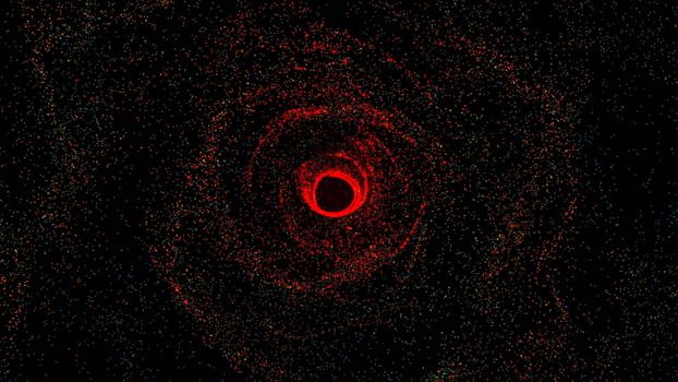 Abstract background with spinning small particles. 3d rendering