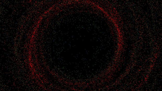 Abstract background with spinning small particles. 3d rendering