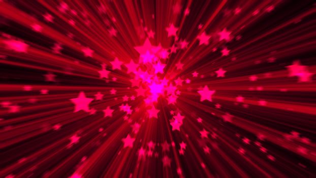 Abstract pink background. Digital explosion star. 3d rendering