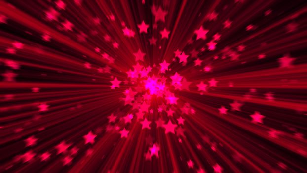 Abstract pink background. Digital explosion star. 3d rendering