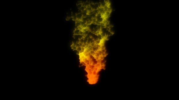 Abstract magic fire on black background. 3d rendering