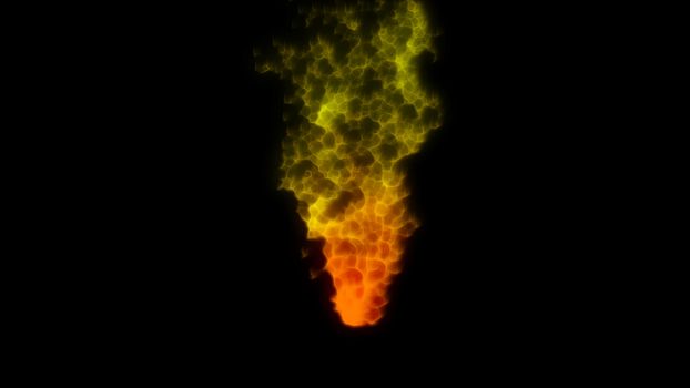 Abstract magic fire on black background. 3d rendering