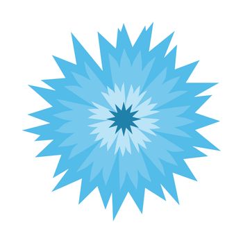 Blue flower cornflower isolated on white background. Cartoon centaurea cyanus