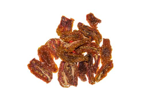 Dried Tomatoes,top view, Isolated on white background