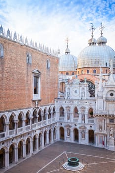 Unusual view on the roof of San Marco church from Palazzo Ducale balcony.