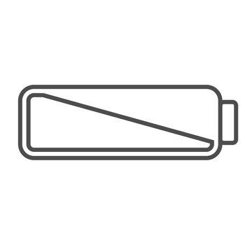 Smartphone or cell phone low battery icon. Low energy symbol. Flat illustration. Black and white.