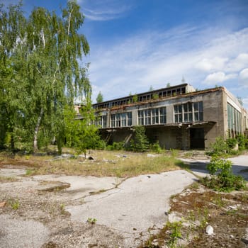 ruins of a very heavily polluted industrial factory, industrial series
